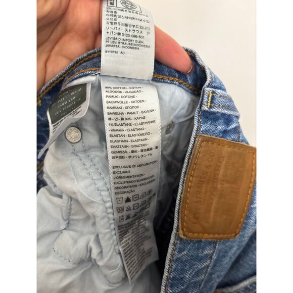 Levi's Jeans Womens 28 Jazz Pop Blue Ribcage Straight Ankle Premium Denim - Picture 5 of 6